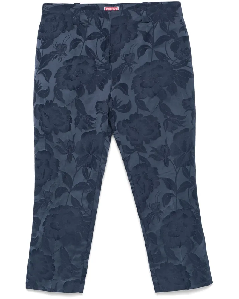 Kenzo Hose mit Pfingstrosen - Blau Blau