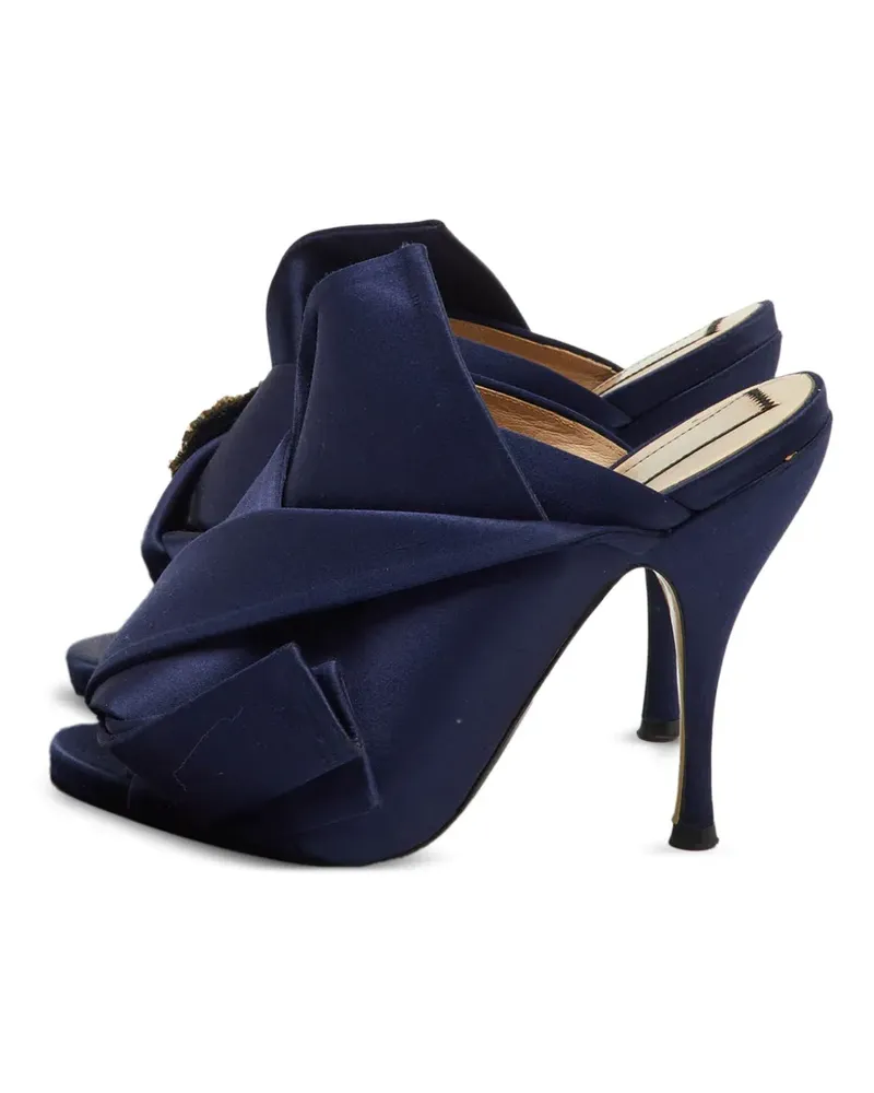 N° 21 Raso Knot Mules mit Kristallen - Blau Blau