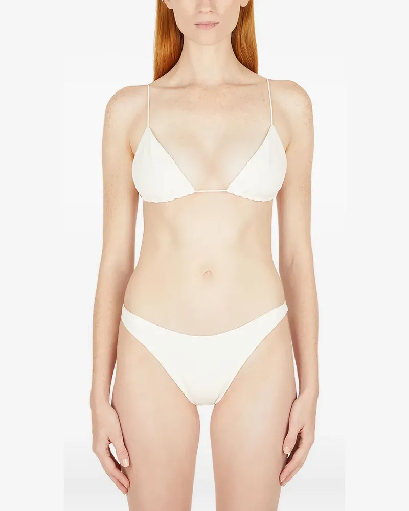 St. Agni Triangel-Bikini mit festem Riemen - Weiß Weiß