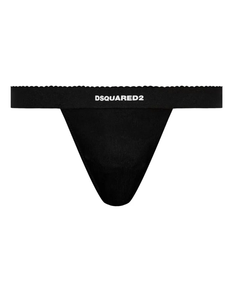 Dsquared2 Tanga mit Logo-Print Schwarz