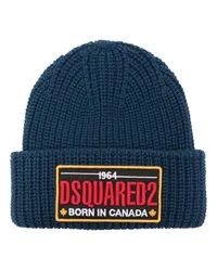 Dsquared2 Beanie mit Logo-Patch Blau