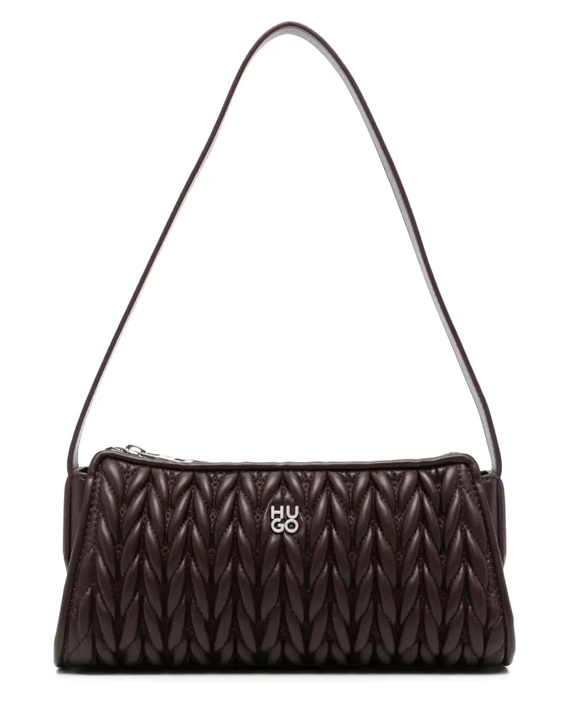 HUGO BOSS Schultertasche mit Logo-Schild - Braun Braun