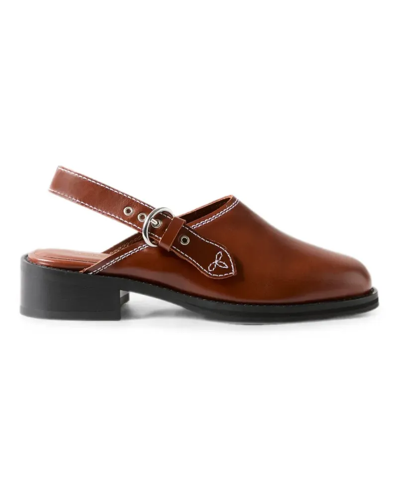 Claudie Pierlot Clogs mit Ziernähten - Braun Braun