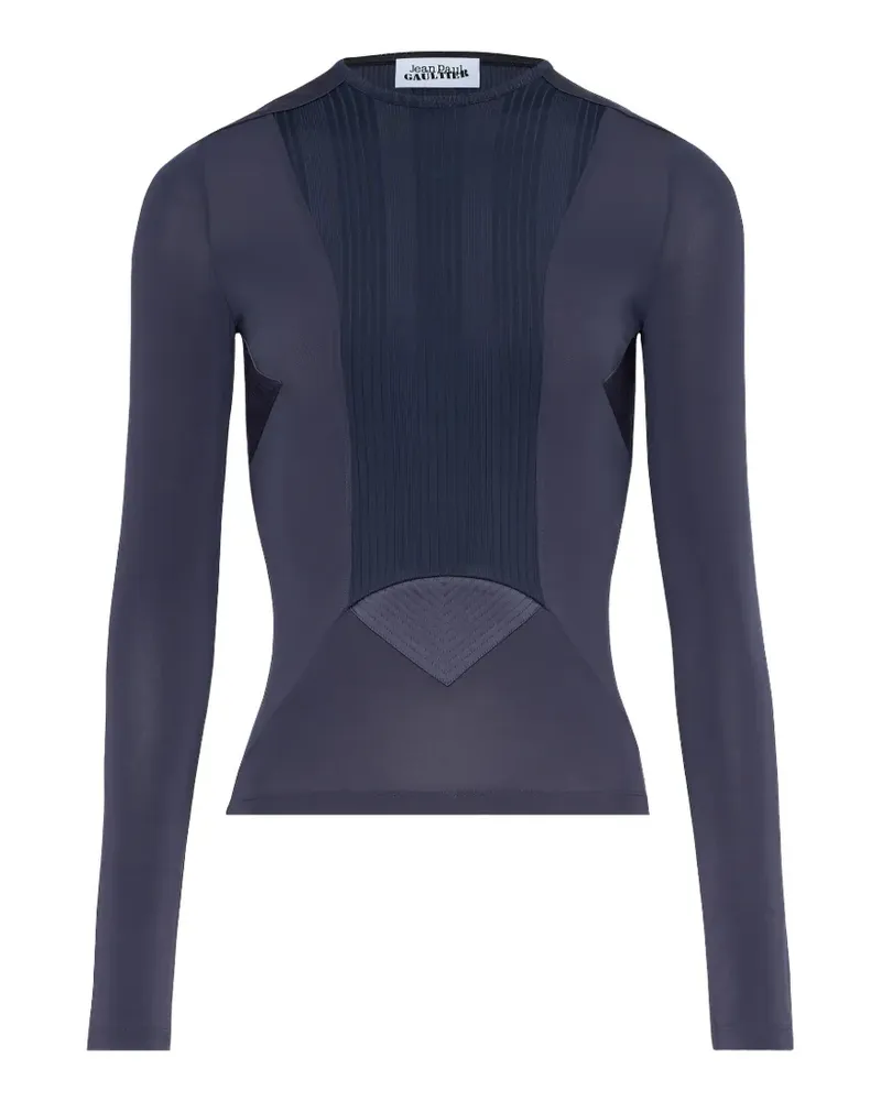 Jean Paul Gaultier cutout ribbed top - Blau Blau