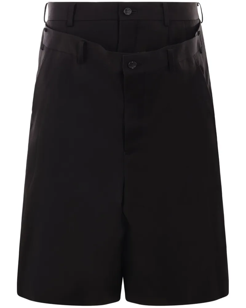 Comme des Garçons Shorts im Layering-Look Schwarz