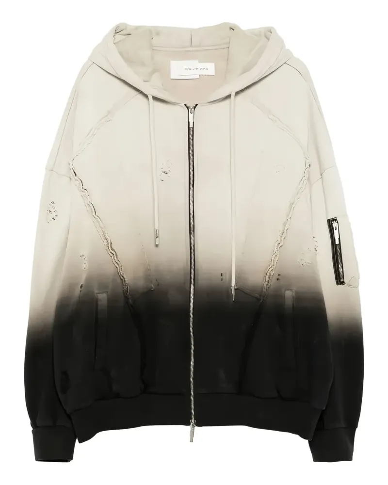 Feng Chen Wang Kapuzenjacke in Distressed-Optik - Weiß Weiß