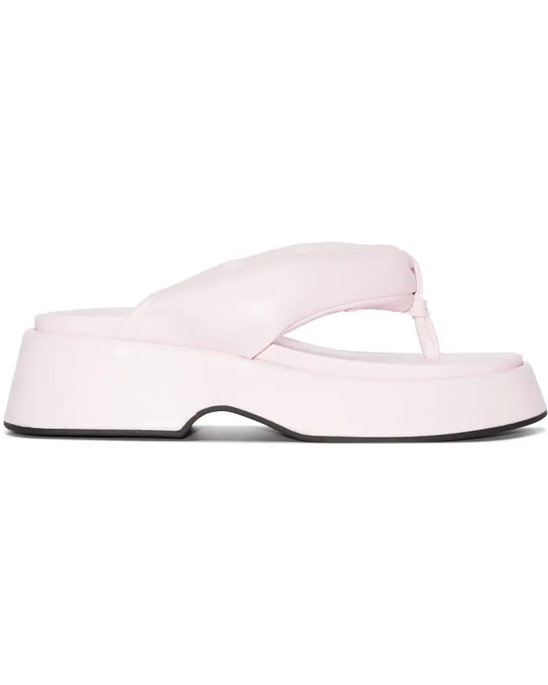 Ganni Gepolsterte Sandalen mit Zehensteg - Rosa Rosa