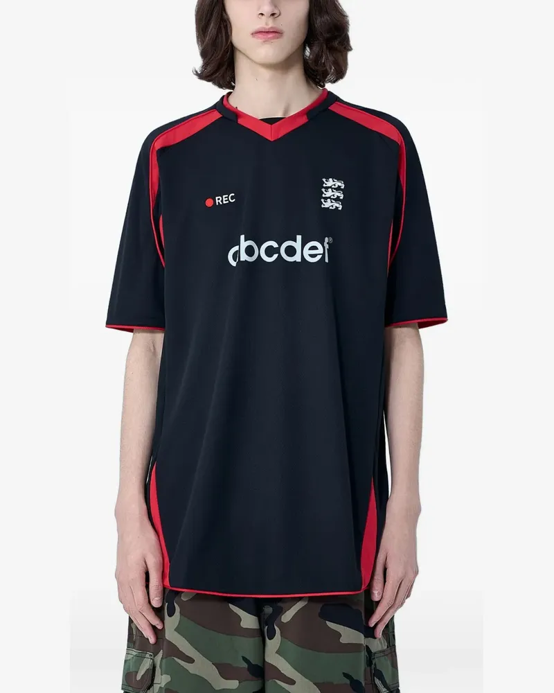 VETEMENTS alphabet football T-shirt - Schwarz Schwarz