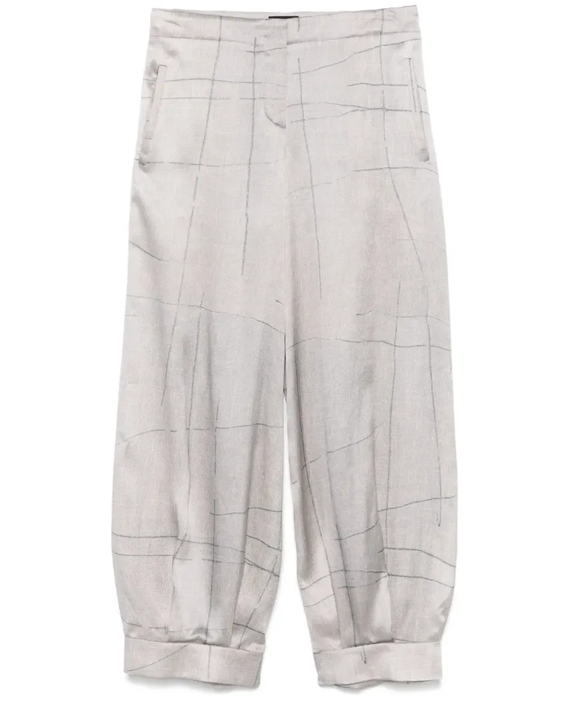 Giorgio Armani Seidenhose mit Print - Grau Grau