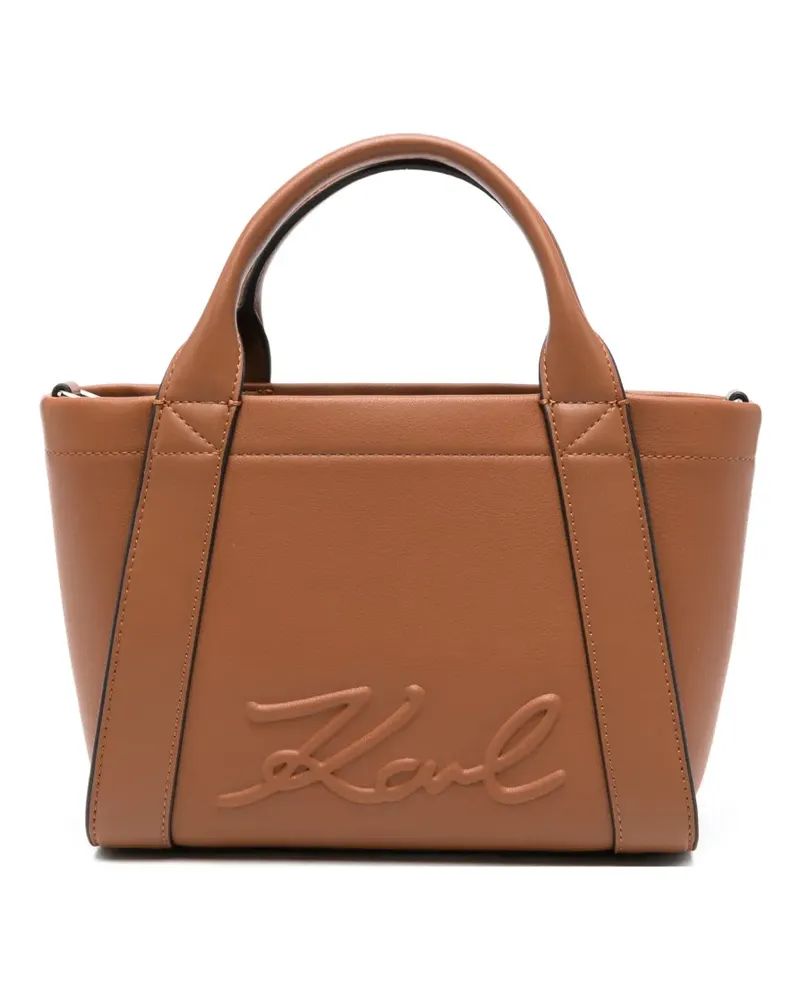 Karl Lagerfeld K7Ville embossed-logo tote bag - Braun Braun