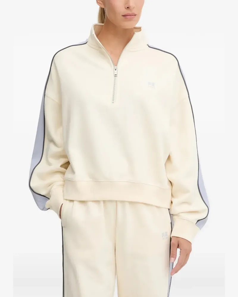 P.E. NATION stripe-detail zip sweatshirt - Nude Nude