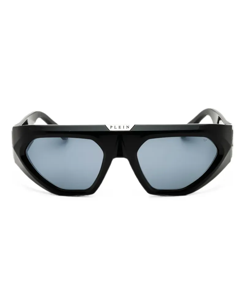 Philipp Plein Sonnenbrille mit geometrischem Gestell - Schwarz Schwarz