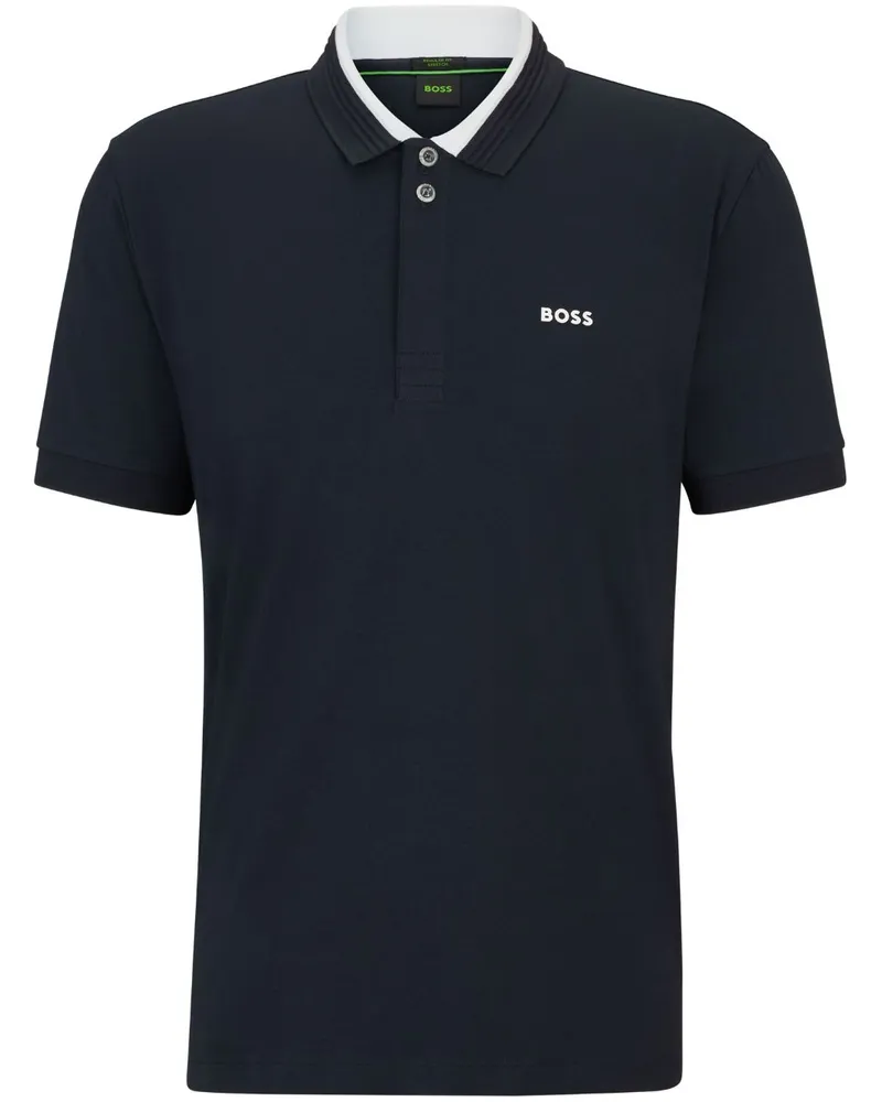 HUGO BOSS Poloshirt mit Logo-Print - Blau Blau