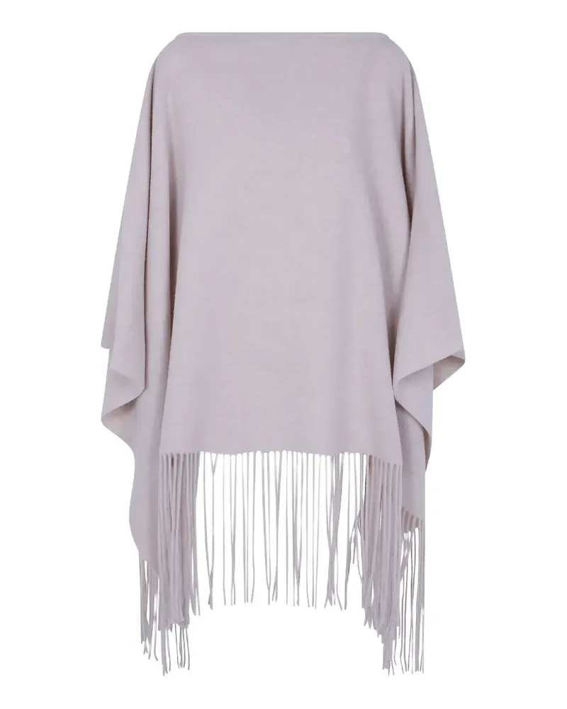 Liviana Conti fringe-trim poncho cape - Nude Nude