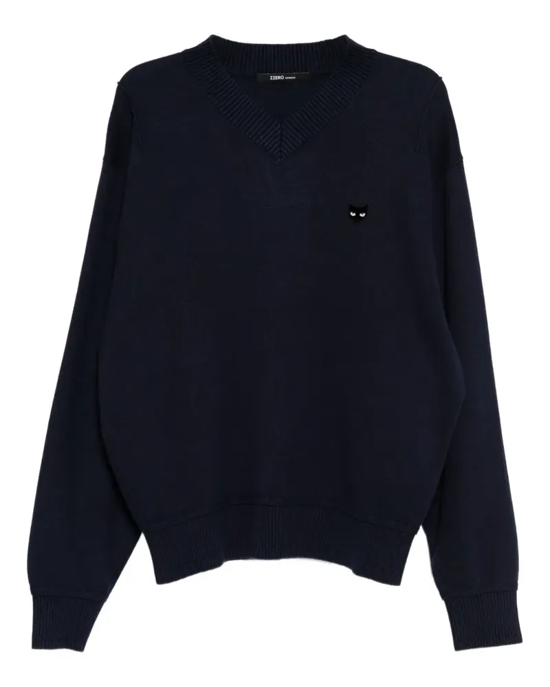 SONGZIO Sweatshirt mit Katzenstickerei - Blau Blau