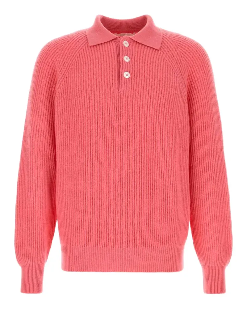 Umit Benan Gerippter Diana Pullover mit Polokragen - Rosa Rosa