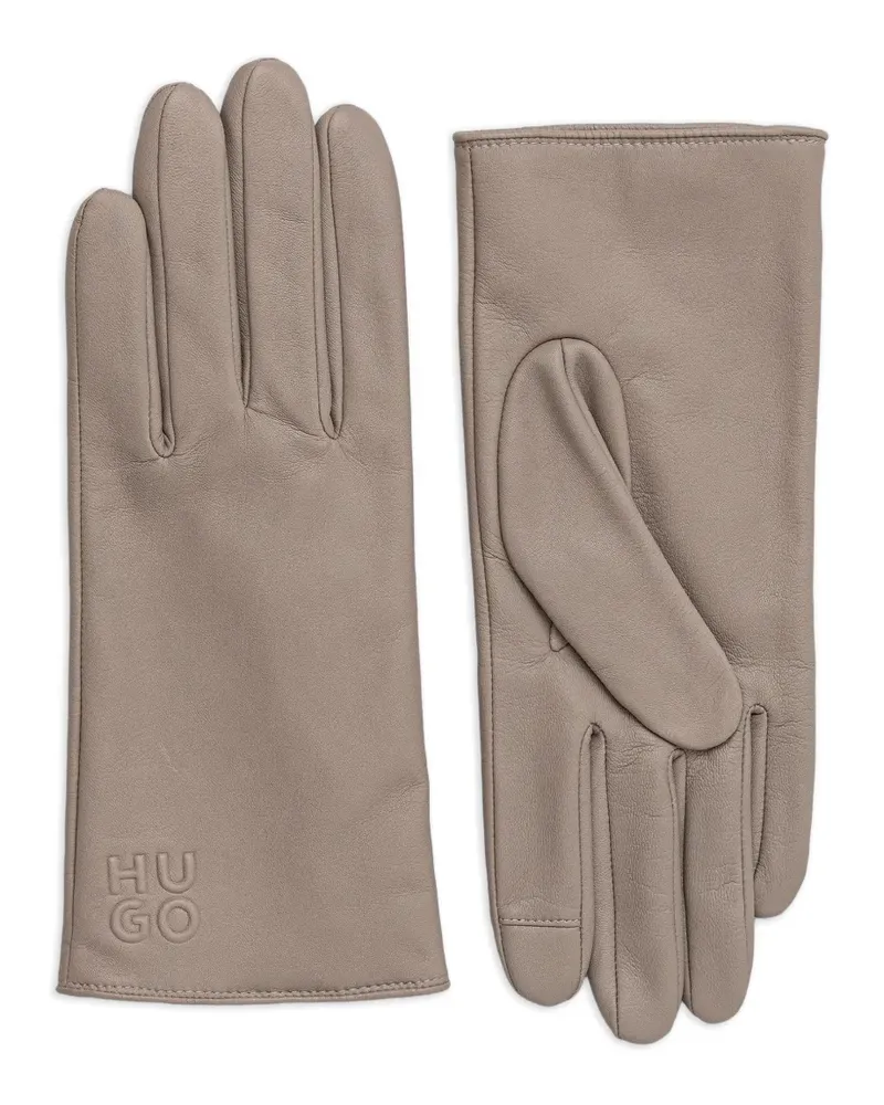 HUGO BOSS Beggy logo-embossed gloves - Nude Nude