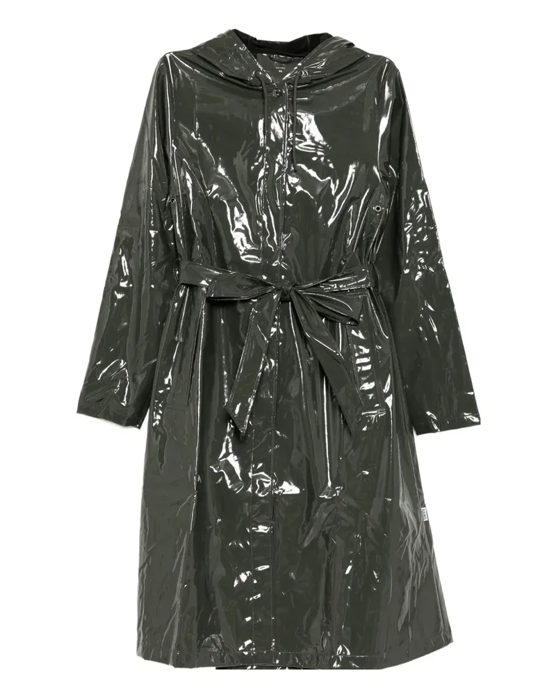 RAINS Longer W Jacke in A-Linie - Grün Grün