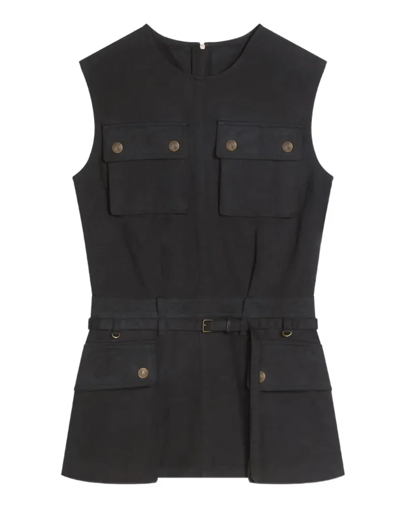 Dries van Noten Overdyed Utility-Top - Schwarz Schwarz