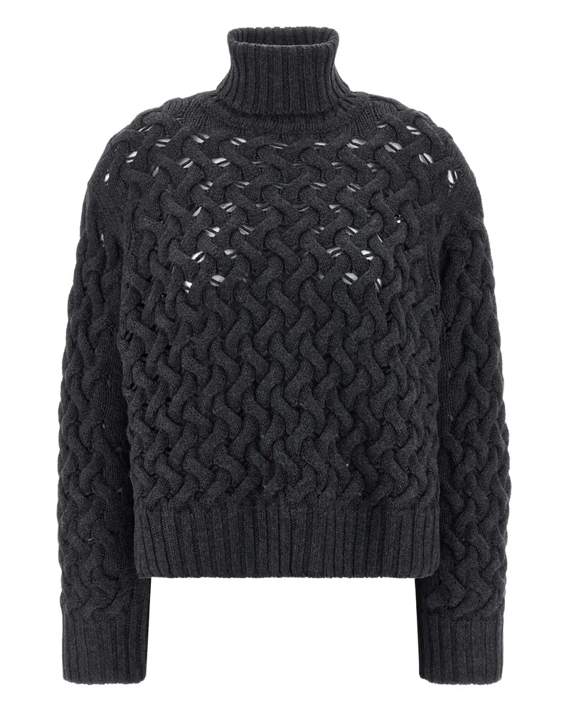 P.A.R.O.S.H. P.A.R.O H. Geflochtener Pullover mit Stehkragen - Grau Grau