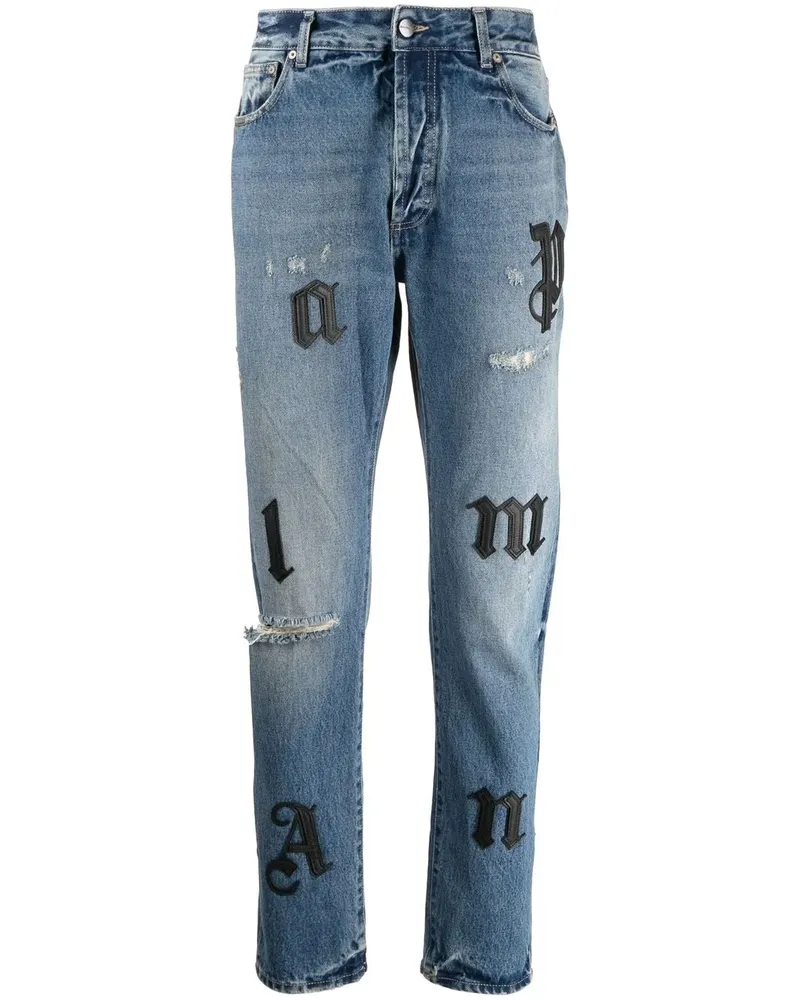Palm Angels Verzierte Skinny-Jeans - Blau Blau