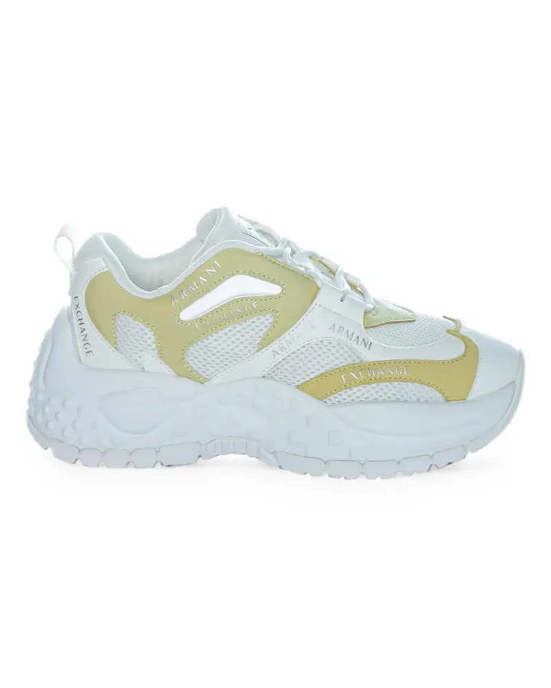 Armani Exchange panelled mesh-insert sneakers - Weiß Weiß