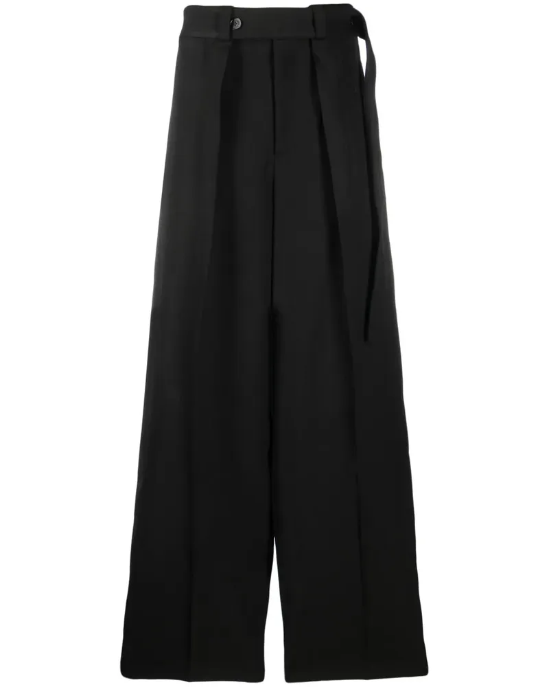Jil Sander Bundfaltenhose mit weitem Bein - Schwarz Schwarz