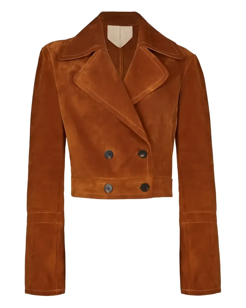 Ferragamo Doppelreihige Cropped-Jacke - Schwarz Schwarz