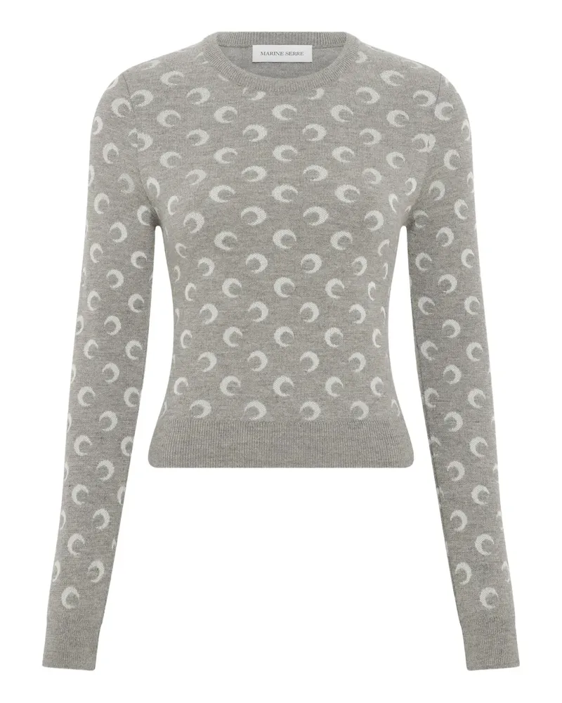 Marine Serre Rundhals-Pullover aus Mond-Jacquard - Grau Grau