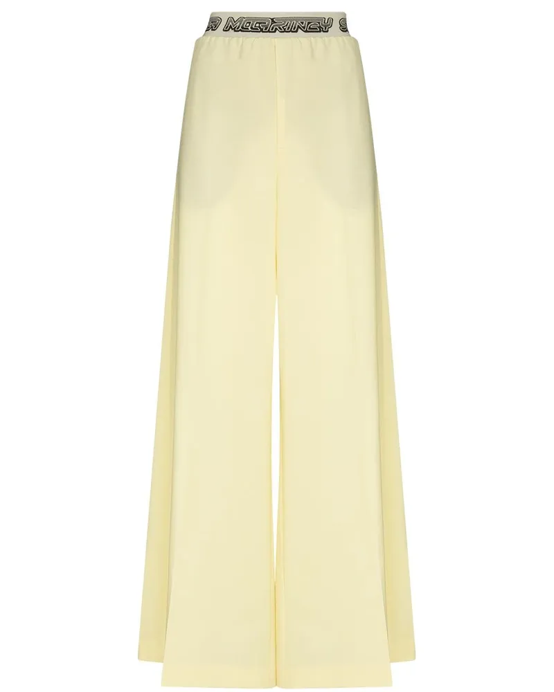 Stella McCartney Palazzohose mit Logo-Bund - Gelb Gelb