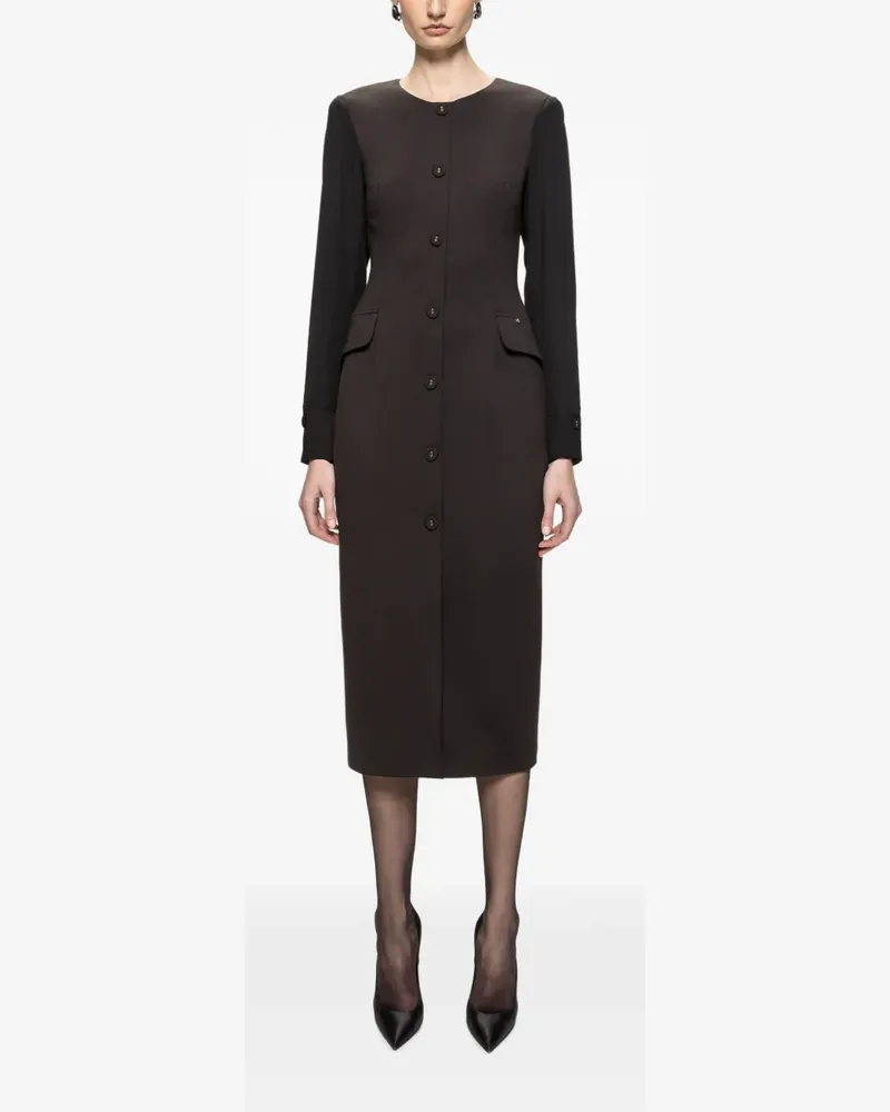 NISSA Midikleid mit dekorativen Knöpfen - Braun Braun