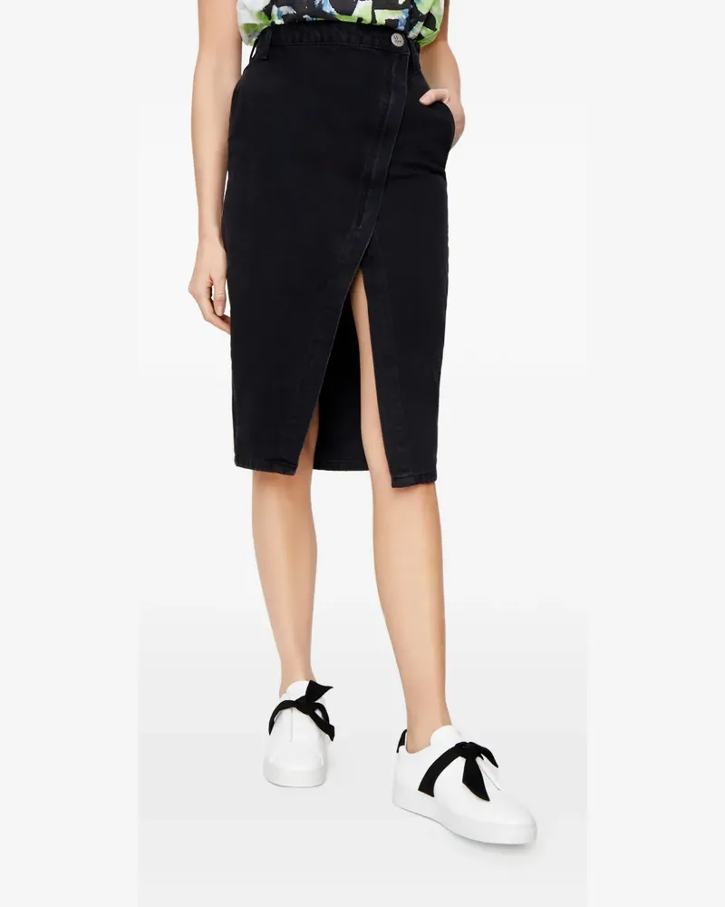 One Teaspoon split high-rise midi skirt - Schwarz Schwarz