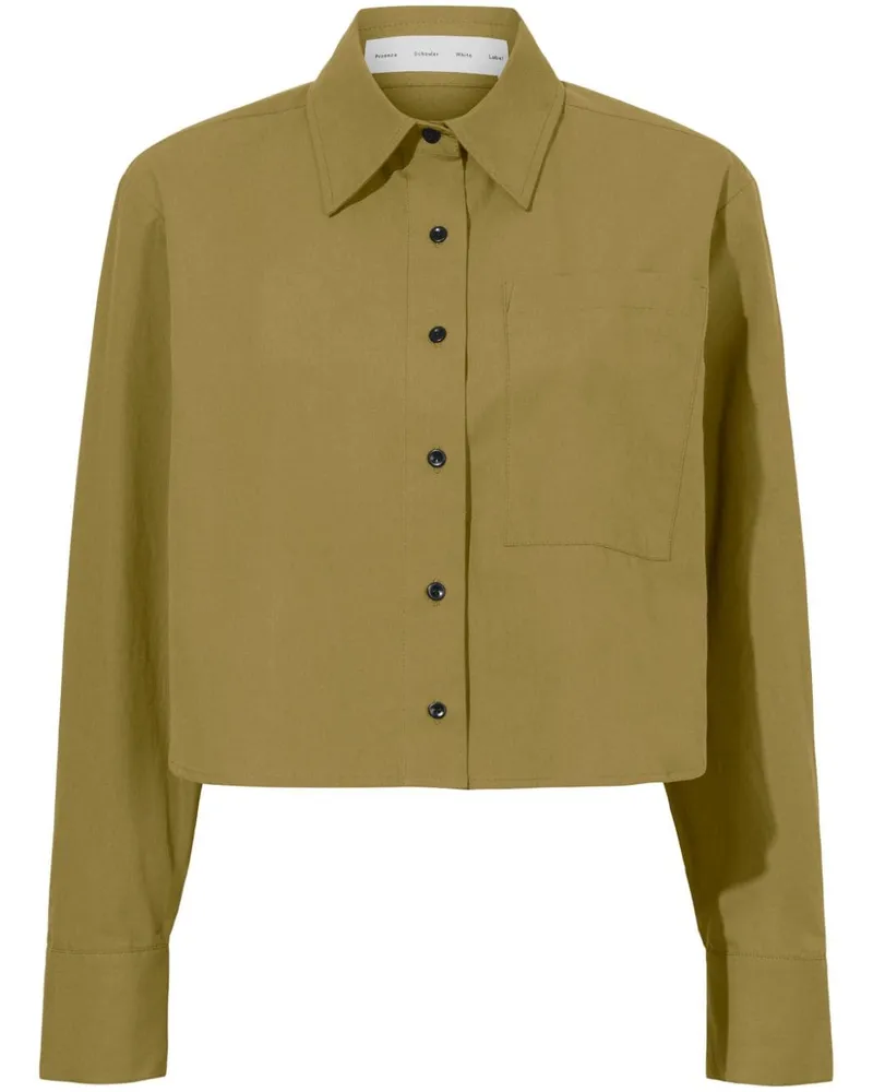 Proenza Schouler Cropped-Hemd aus Popeline - Grün Grün