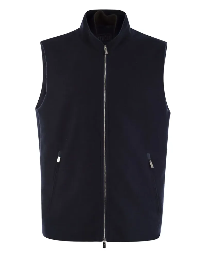 Fedeli Weste aus Kaschmir mit Reißverschluss - Blau Blau