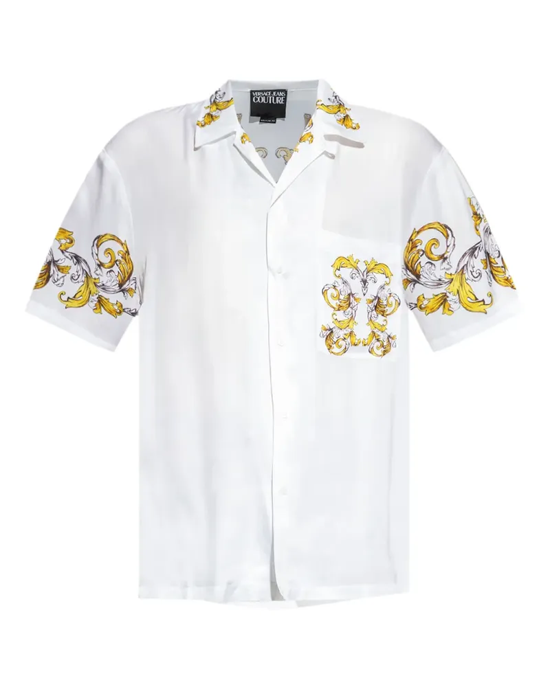 Versace Jeans Hemd mit Barocco-Print - Weiß Weiß