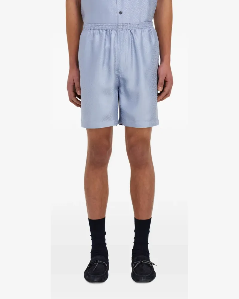 Ferragamo Seidenshorts aus Gancini-Jacquard - Blau Blau