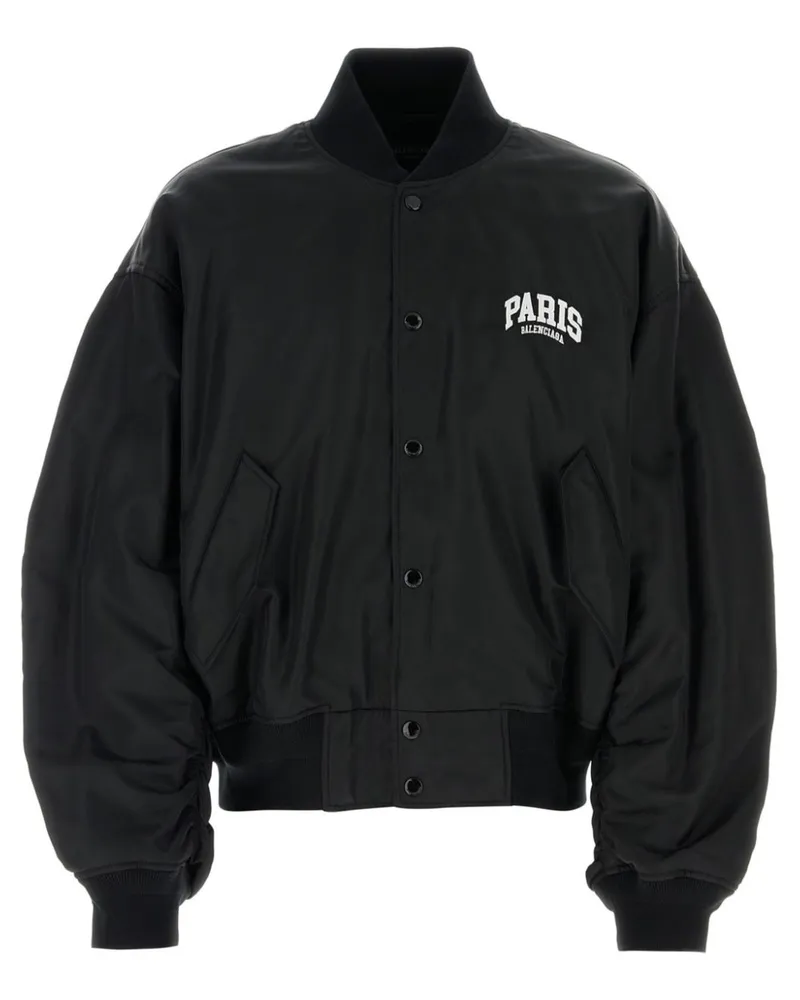 Balenciaga Paris Bomberjacke im Oversized-Look - Schwarz Schwarz