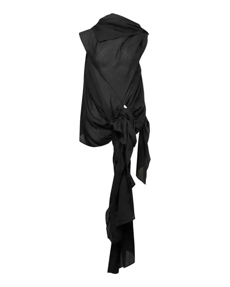 Yohji Yamamoto twisted-detail sleeveless blouse - Schwarz Schwarz