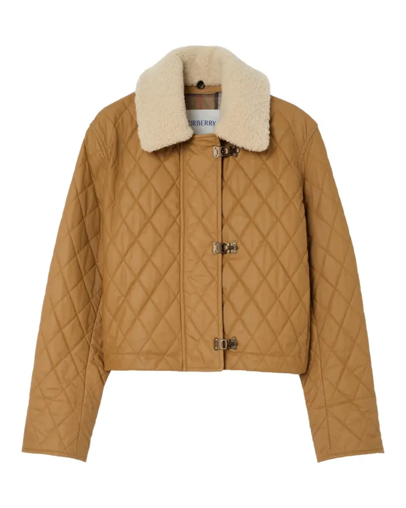 Burberry shearling-collar quilted jacket - Braun Braun