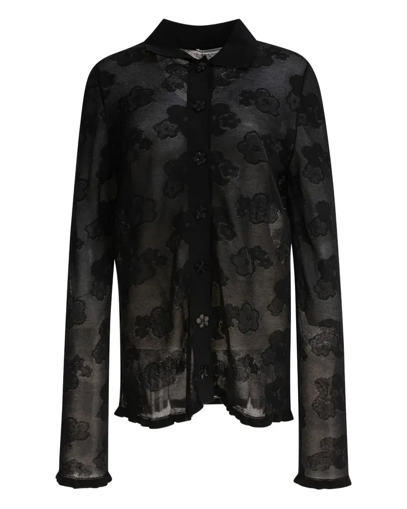 Cecilie Bahnsen Petra Hemd aus Blumenjacquard - Schwarz Schwarz