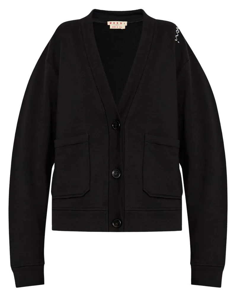 Marni Cardigan mit Logo-Stickerei - Schwarz Schwarz