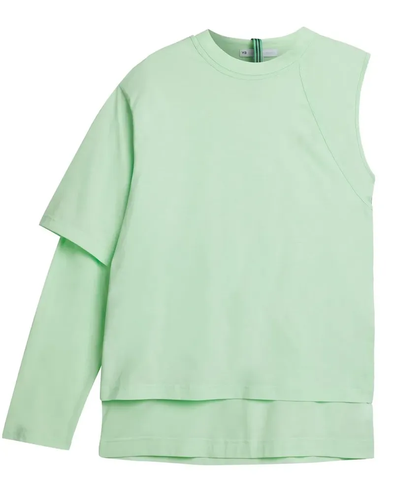 Y-3 T-Shirt mit asymmetrischem Design - Grün Grün