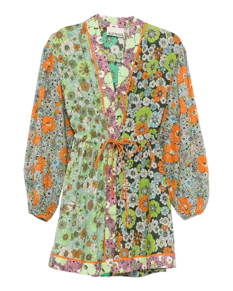 ALEMAIS mini floral print tie dress - Grün Grün