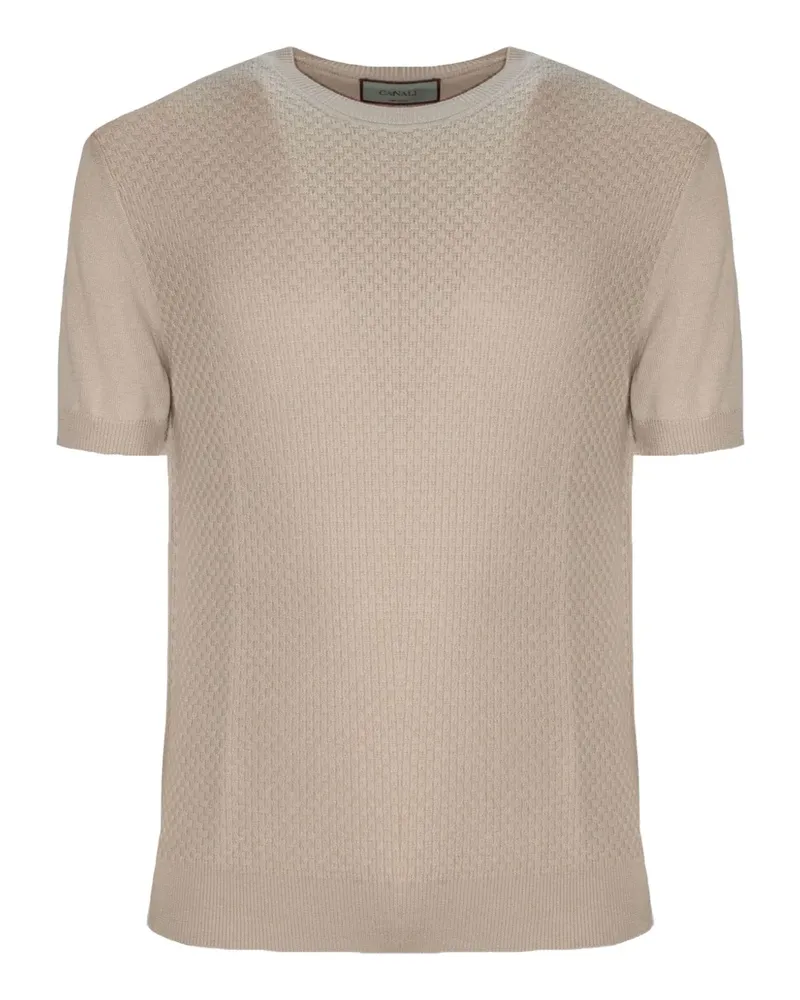 Canali T-Shirt mit rundem Ausschnitt - Nude Nude