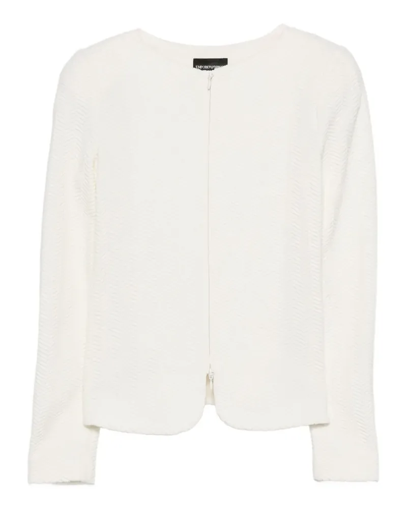Emporio Armani Jacke mit Fischgrätenmuster - Weiß Weiß