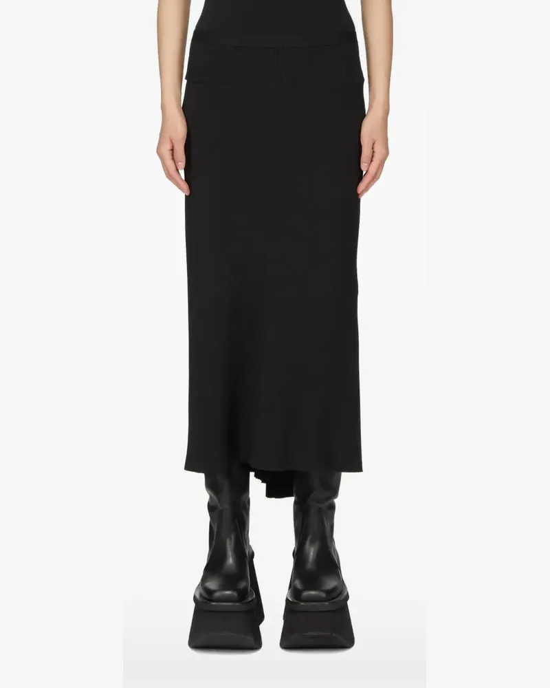 Rick Owens Rock mit schräger Schnittführung - Schwarz Schwarz