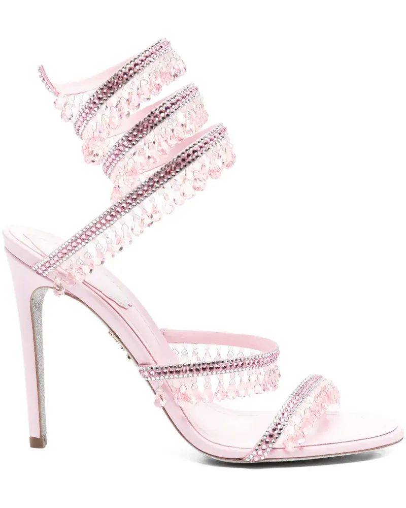 René Caovilla Chandelier Sandalen mit Kristallen 110mm - Rosa Rosa
