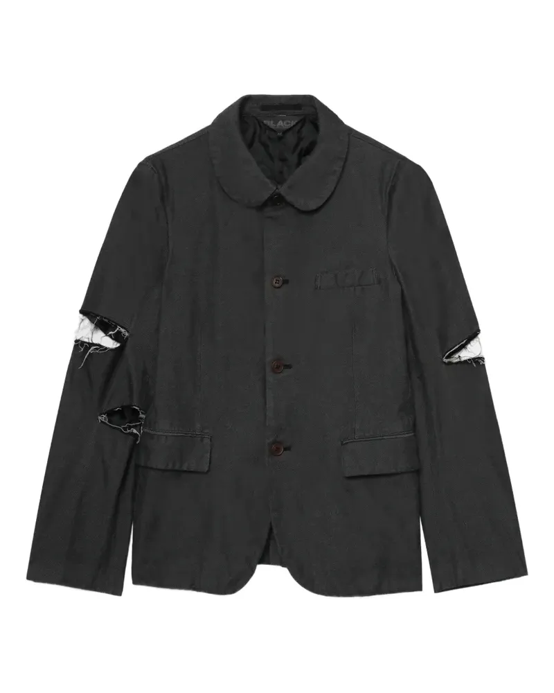 Comme des Garçons peter-pan collar ripped overshirt - Schwarz Schwarz