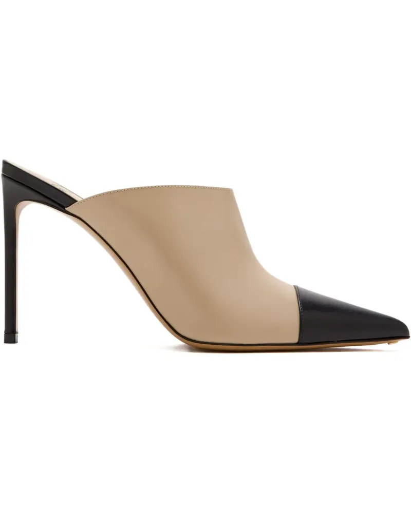 Francesco Russo 105mm pointed-toe stiletto mules - Nude Nude