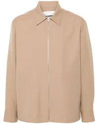 Jil Sander Hemdjacke aus Wolle Braun